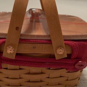 Longaberger Red and Tan Woven Basket